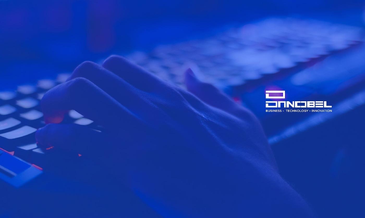 DANOBEL technology brand imagery showing computer use